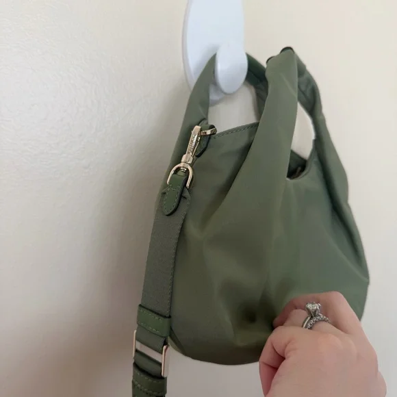 KATE SPADE Carter Nylon Small Pleated Crossbody in Cedar Stand - Picture 9 of 10